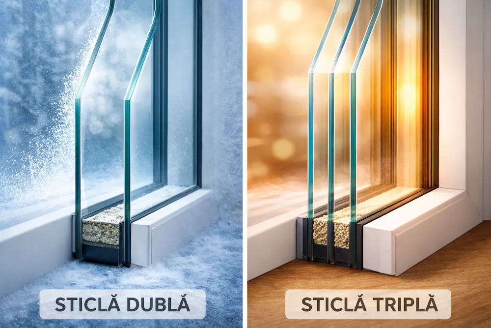 Diferențe între sticla dublă și sticla triplă la geam termopan